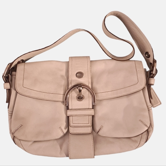 🟥🟧🟨 SALE $50 🟨🟧🟥 Coach White Leather Purse Handbag - Picture 2 of 15